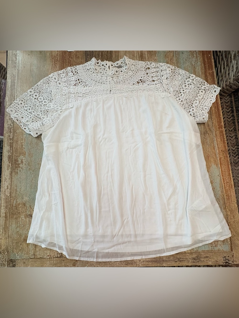 Fair Lady White Lace Yoke Blouse